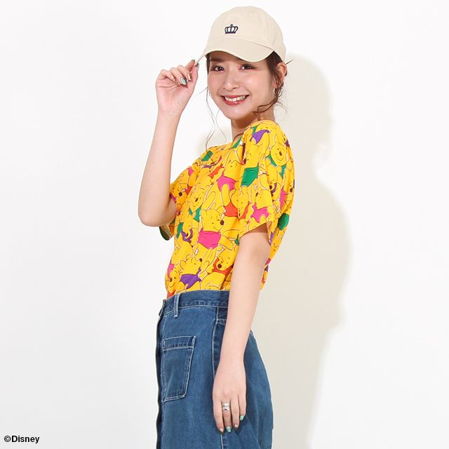 【ベビードール】プー 総柄Tシャツ 親子お揃い 8022A