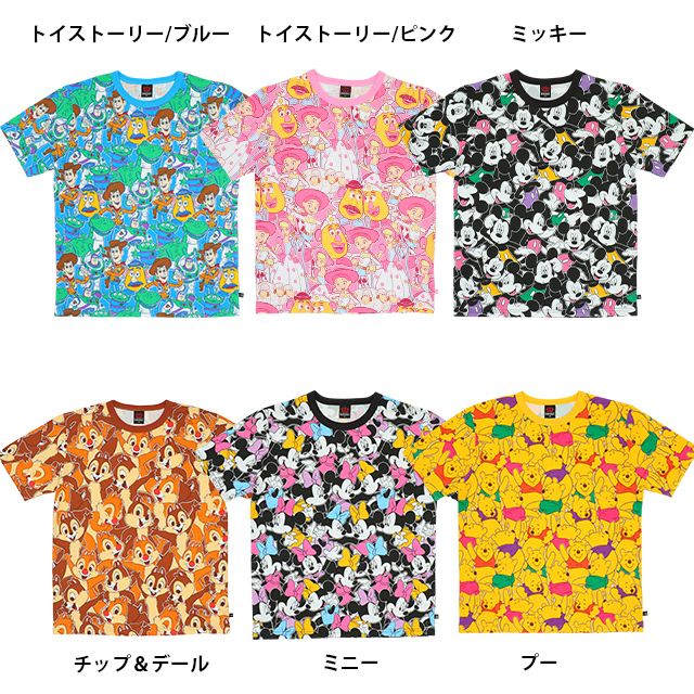 【ベビードール】プー 総柄Tシャツ 親子お揃い 8022A