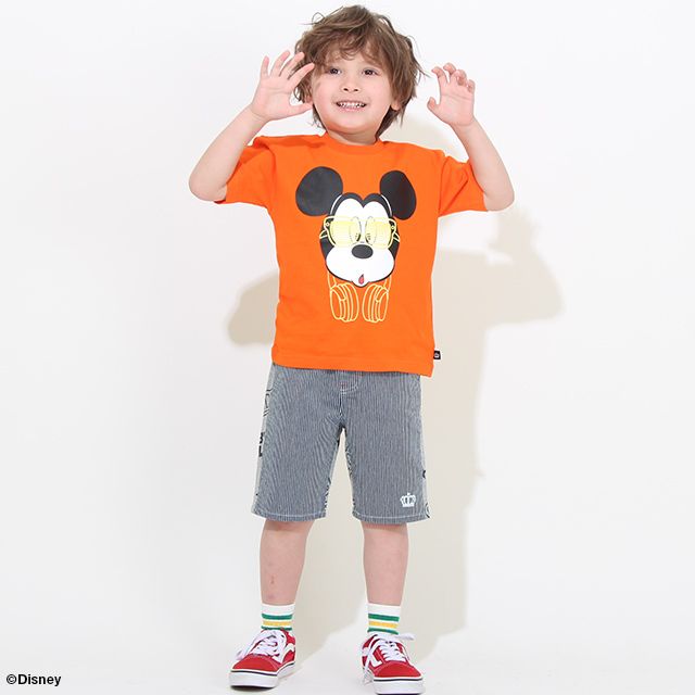 【ベビードール】ミッキー 蓄光Tシャツ 親子お揃い 8024K