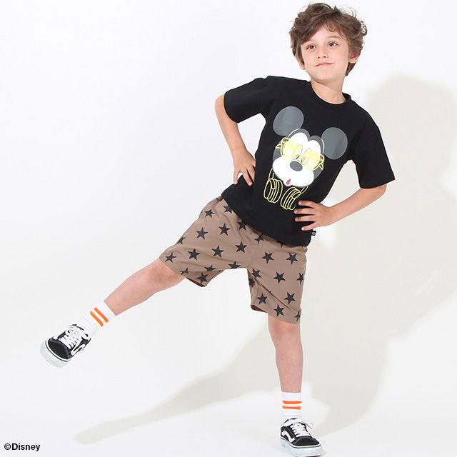 【ベビードール】ミッキー 蓄光Tシャツ 親子お揃い 8024K