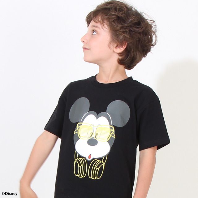 【ベビードール】ミッキー 蓄光Tシャツ 親子お揃い 8024K