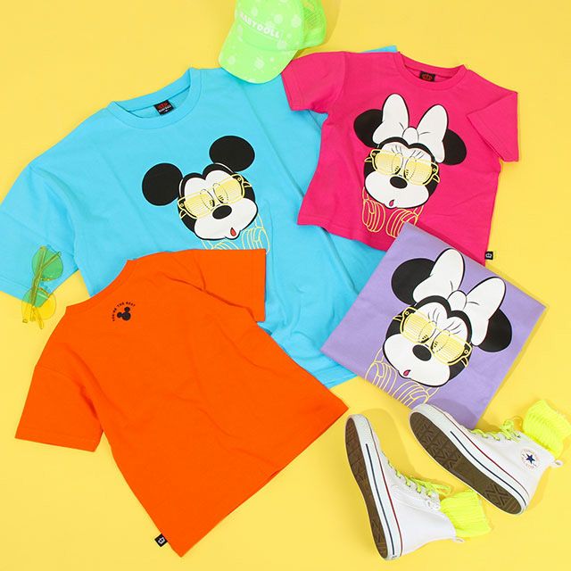 【ベビードール】ミニー 蓄光Tシャツ 親子お揃い 8024K