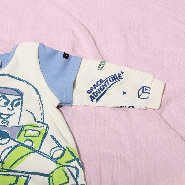 【ベビードール】バズ ワッフルレイヤードロンパース7058B / ベビー服 つなぎ 長袖 ボディ肌着 カバーオール レイヤード風 ワッフル素材