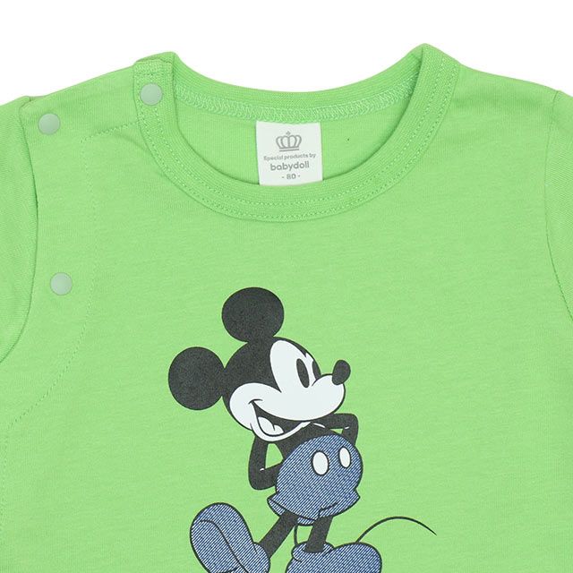 【ベビードール】ミニー デニムキャラクター切替ロンパース 8197B