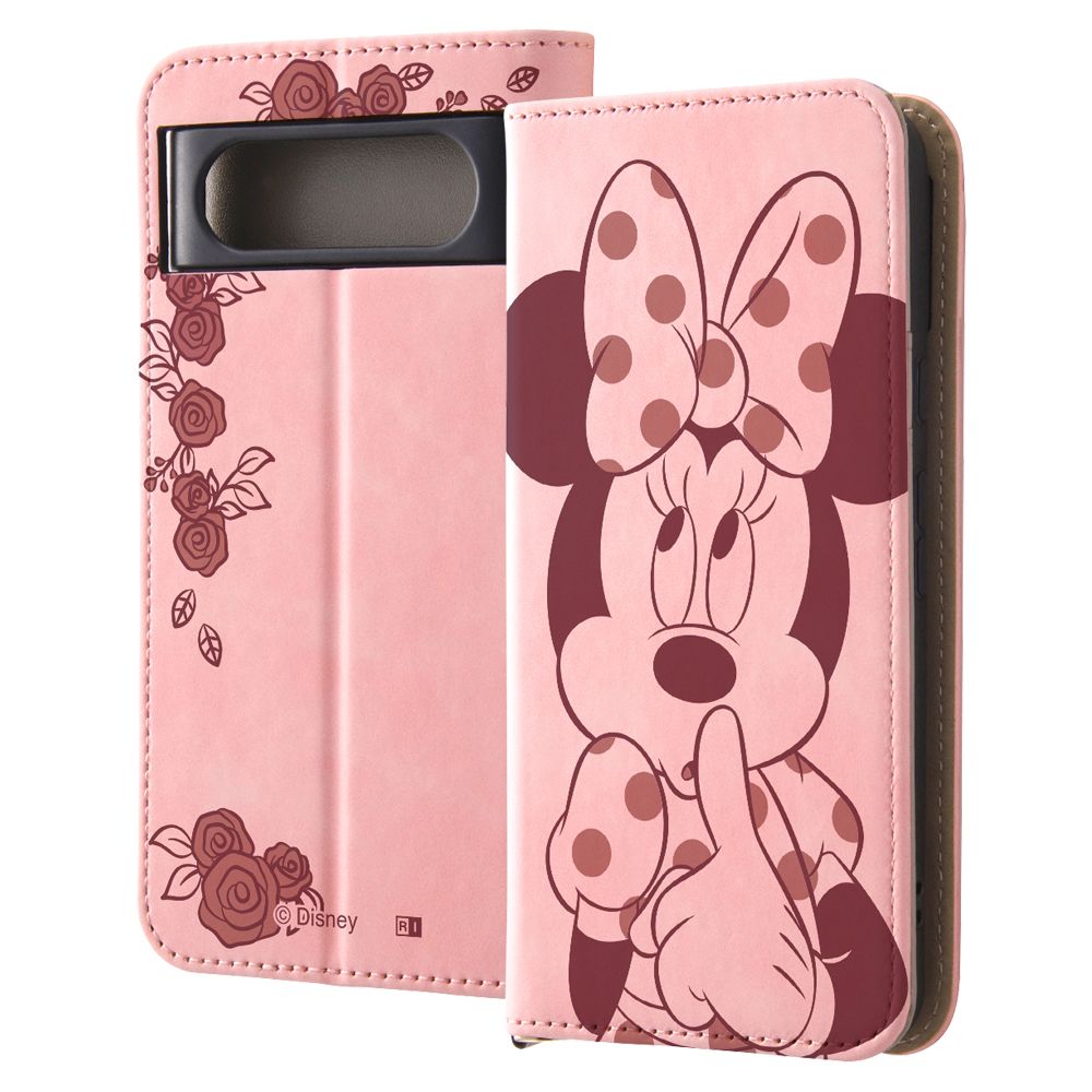 ミニーマウスとローズ 手帳型 ケース Raffine【受注生産】