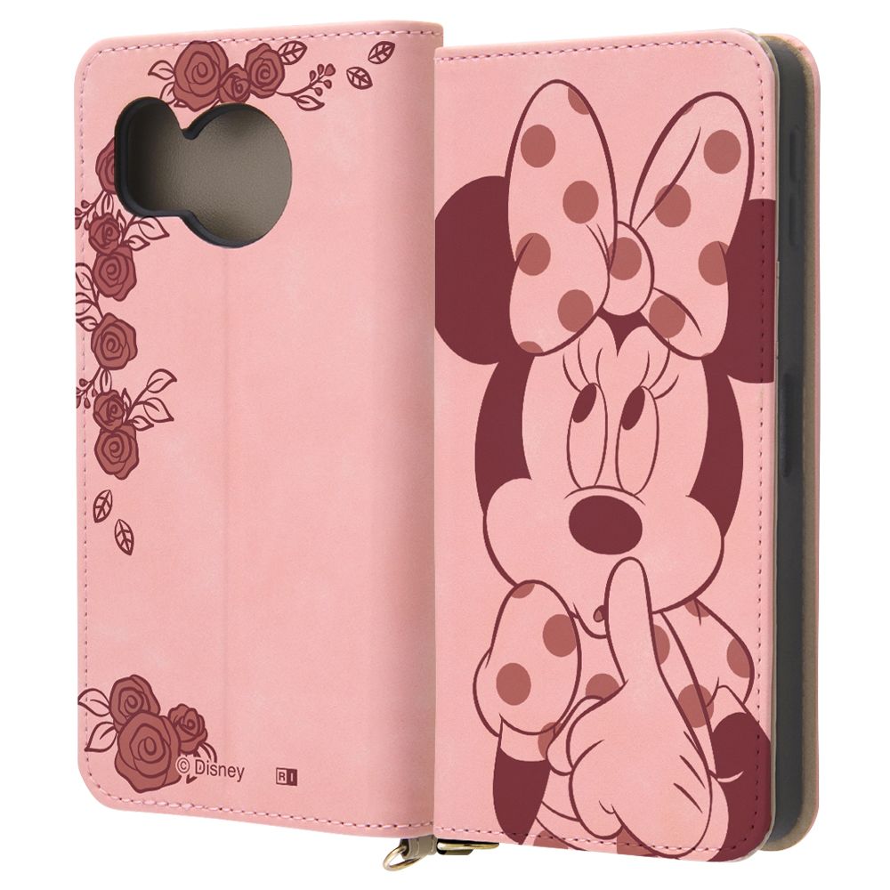 ミニーマウスとローズ 手帳型 ケース Raffine【受注生産】