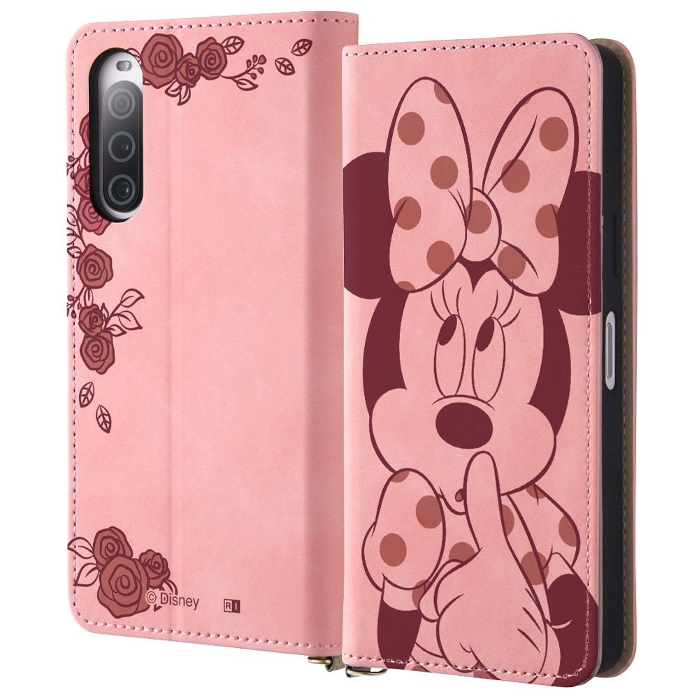 ミニーマウスとローズ 手帳型 ケース Raffine【受注生産】