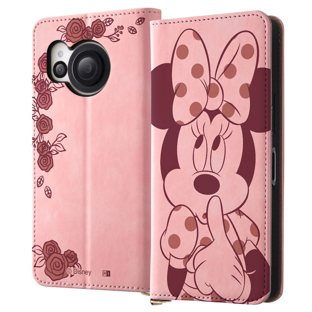 ミニーマウスとローズ 手帳型 ケース Raffine【受注生産】