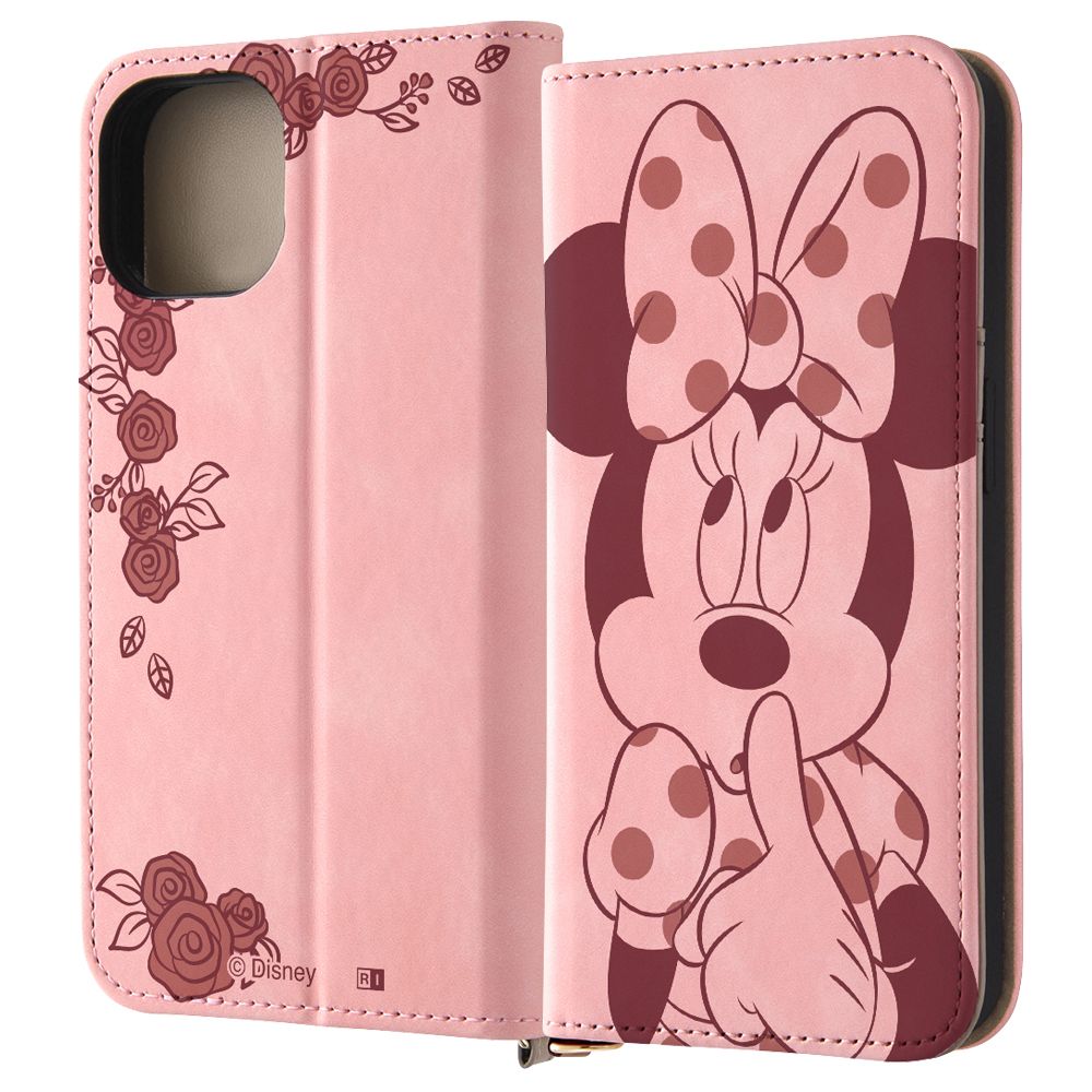 ミニーマウスとローズ 手帳型 ケース Raffine【受注生産】
