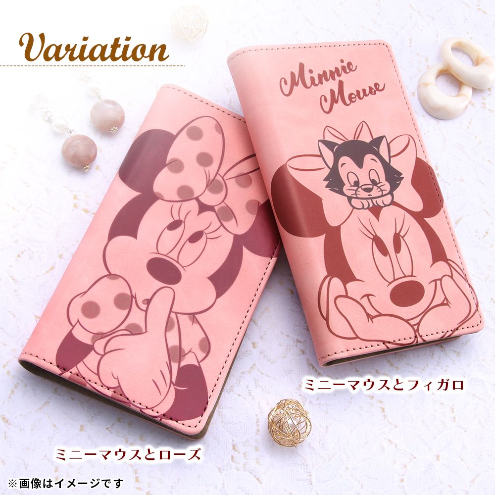 ミニーマウスとローズ 手帳型 ケース Raffine【受注生産】