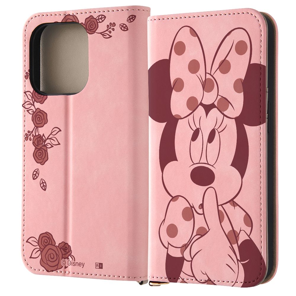 ミニーマウスとローズ 手帳型 ケース Raffine【受注生産】