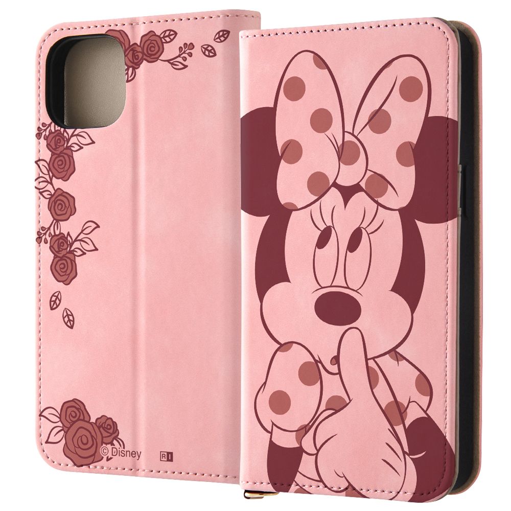 ミニーマウスとローズ 手帳型 ケース Raffine【受注生産】