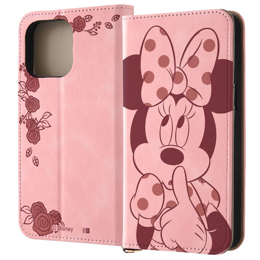 ミニーマウスとローズ 手帳型 ケース Raffine【受注生産】