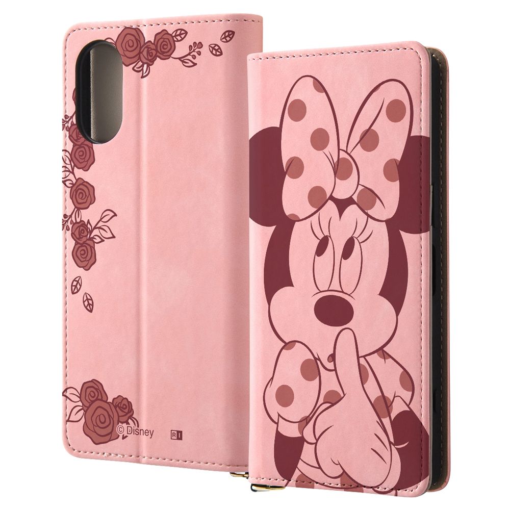 ミニーマウスとローズ 手帳型 ケース Raffine【受注生産】