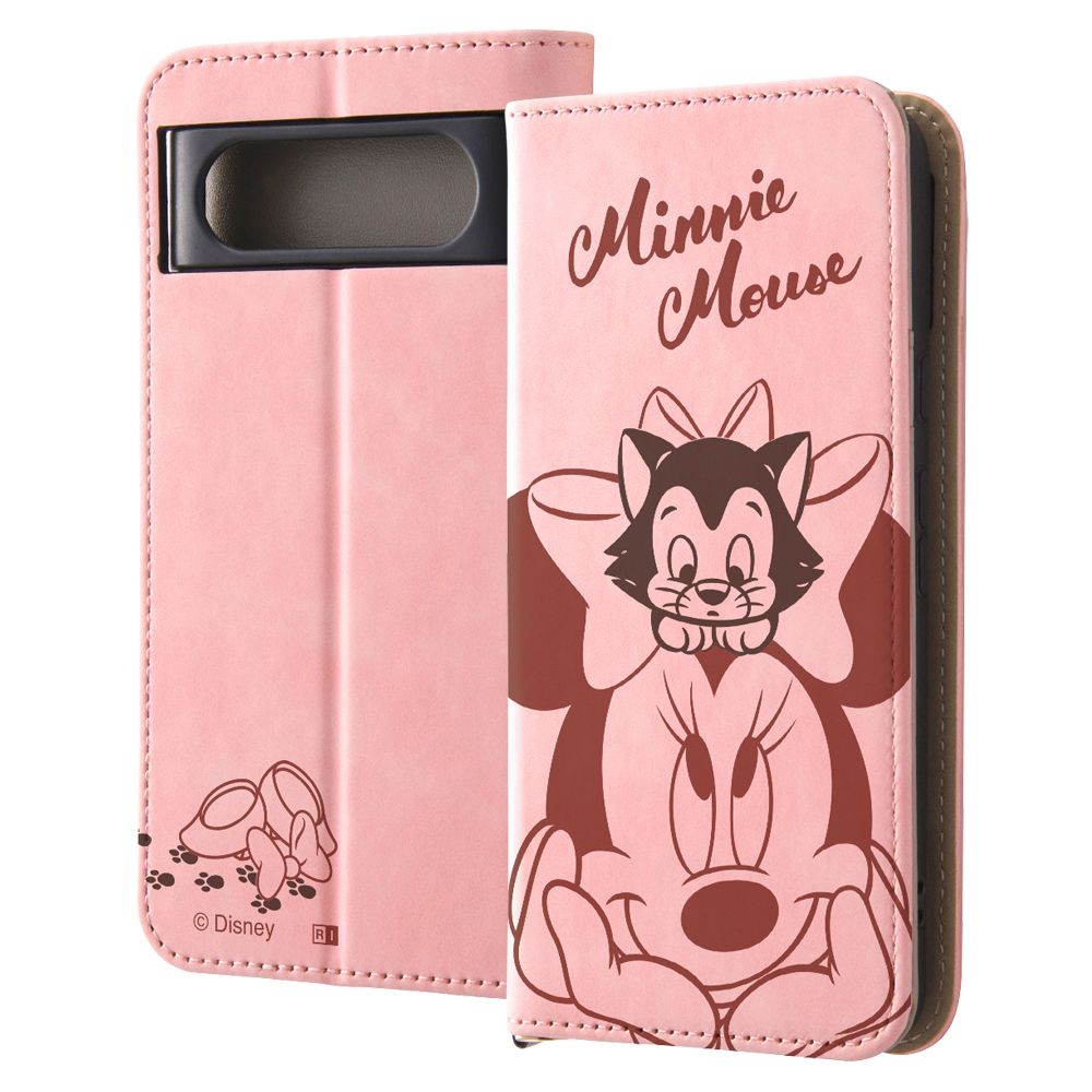 ミニーマウスとフィガロ 手帳型 ケース Raffine【受注生産】