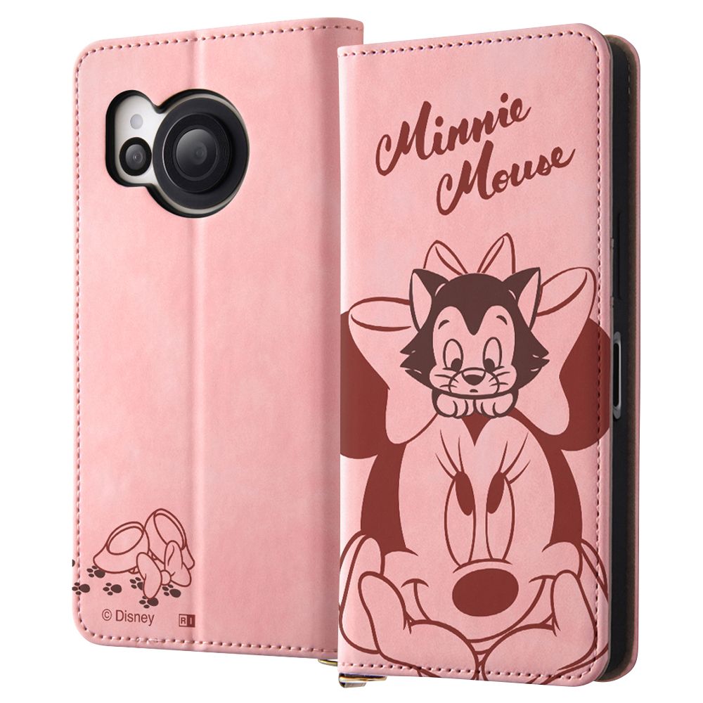ミニーマウスとフィガロ 手帳型 ケース Raffine【受注生産】