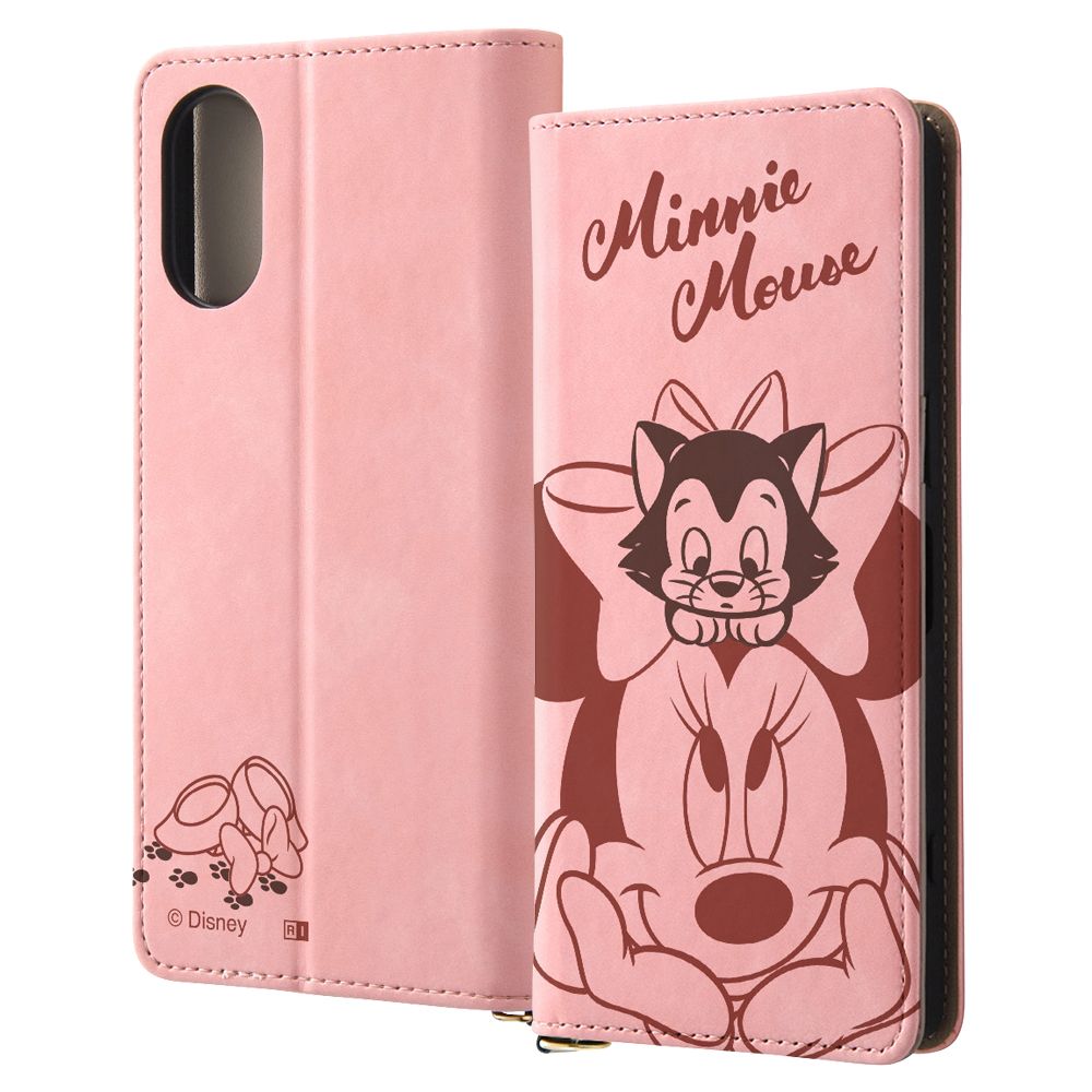 ミニーマウスとフィガロ 手帳型 ケース Raffine【受注生産】