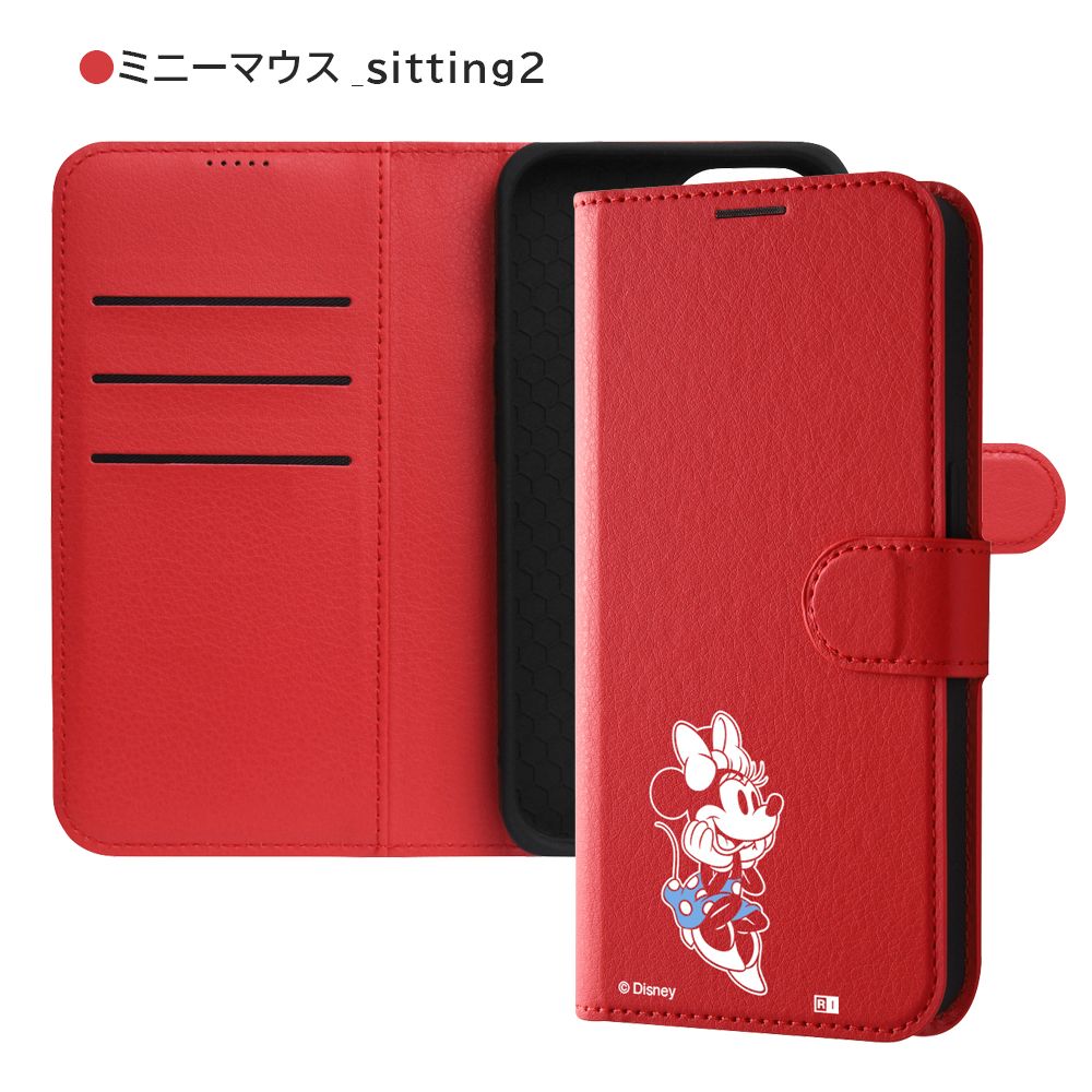 ミニーマウス_sitting2 手帳型ケース