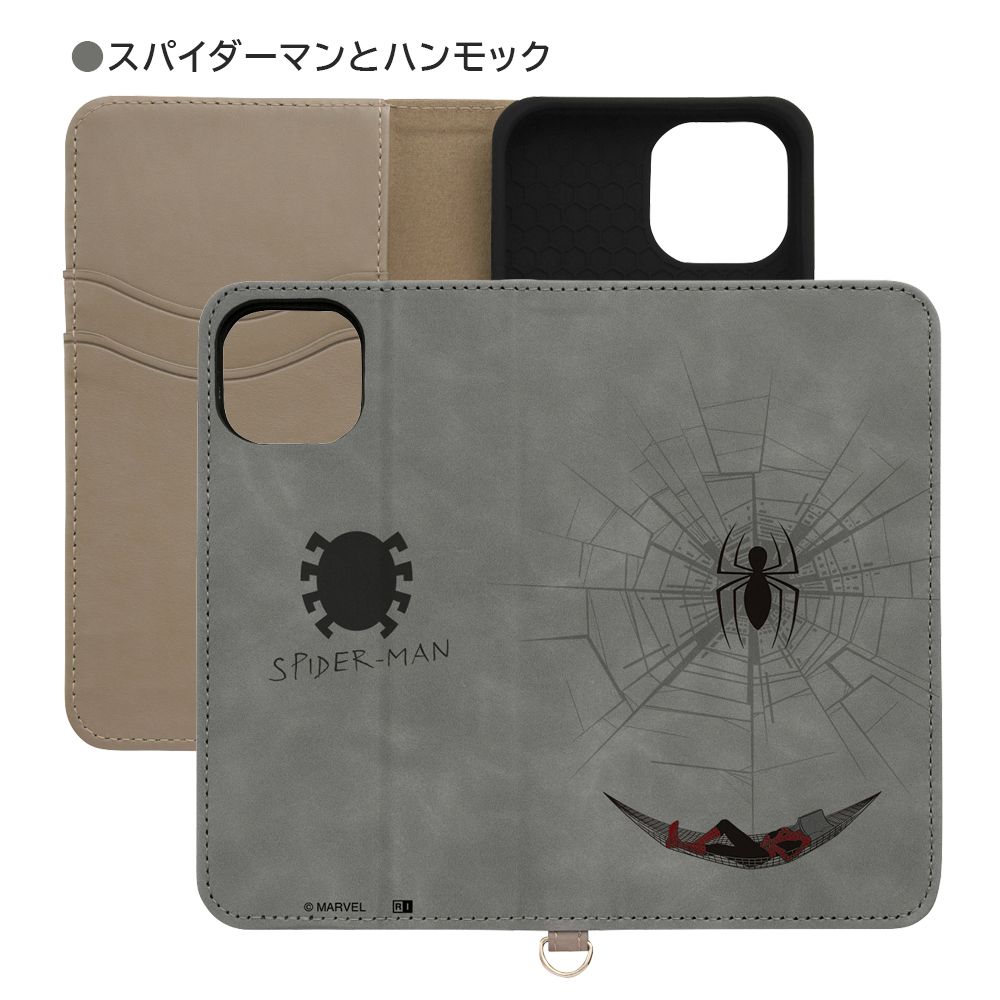 スパイダーマンとハンモック 手帳型ケース Raffine