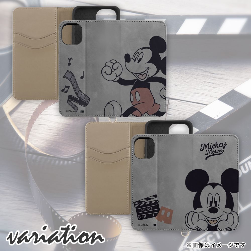 ミッキーマウスとカチンコ 手帳型ケース Raffine【受注生産】