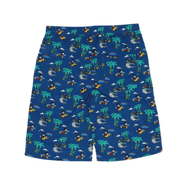 【ベビードール】親子お揃い リゾート柄ハーフパンツ 8267A (トップス別売) / ミッキー ミニー ドナルド 大人 ユニセックス 男女兼用 リンクコーデ ペアルック 親子コーデ ボトムス ショートパンツ 短パン 半ズボン 吸汗 速乾 ウエスト総ゴム フェイクボタン