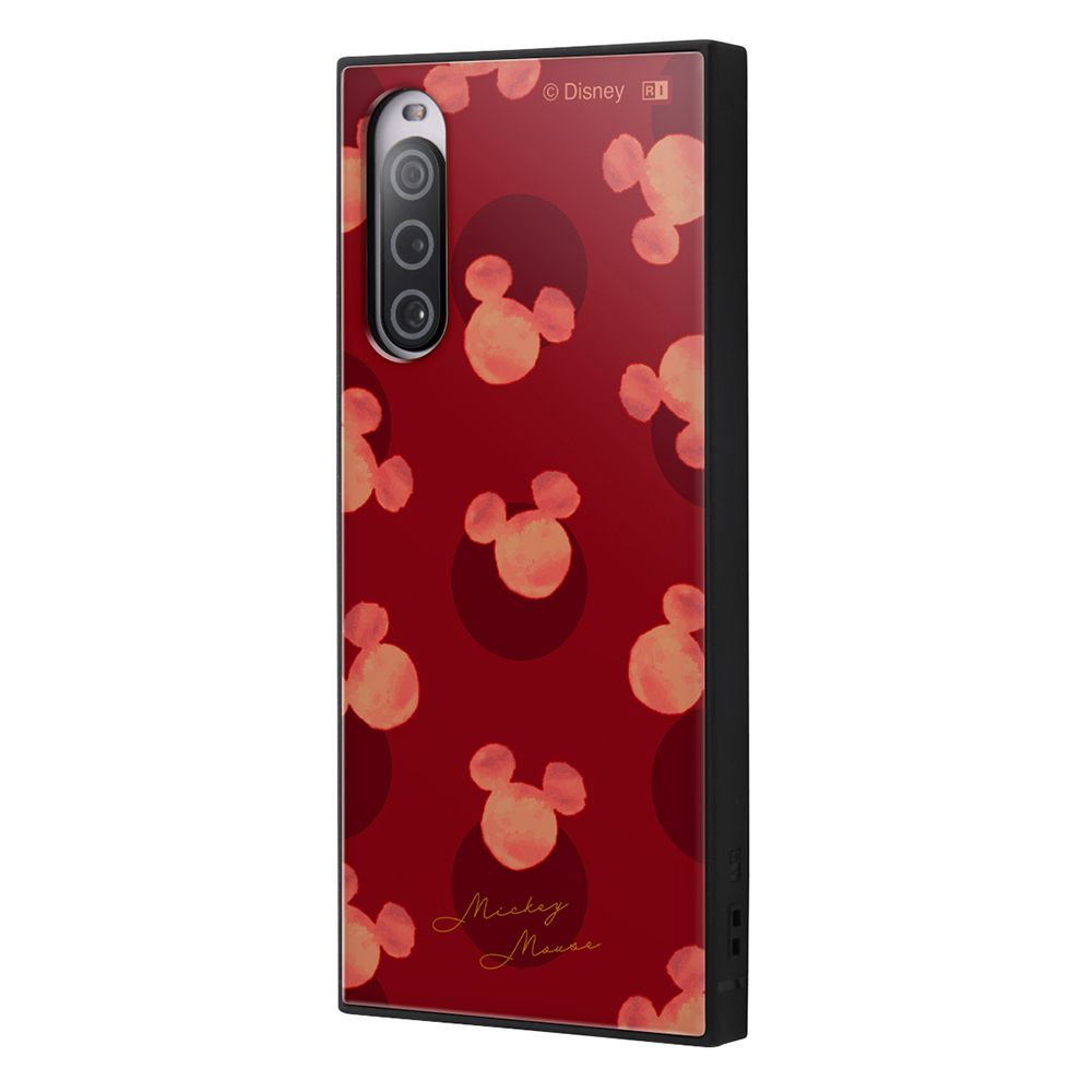 ミッキーマウス_ドットレッド ハイブリッドケース KAKU【受注生産】