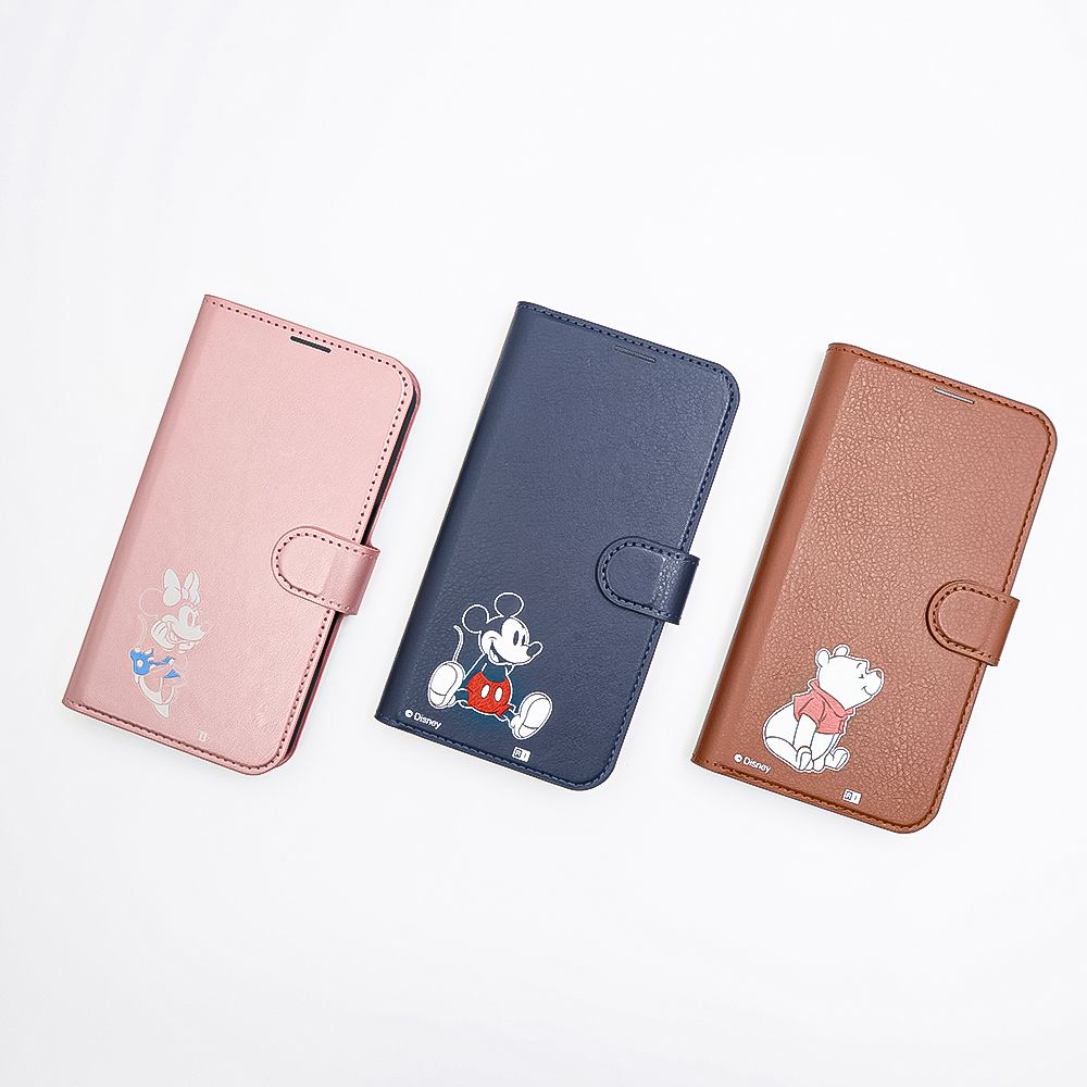 ミニーマウス_sitting2 手帳型レザーケース【受注生産】