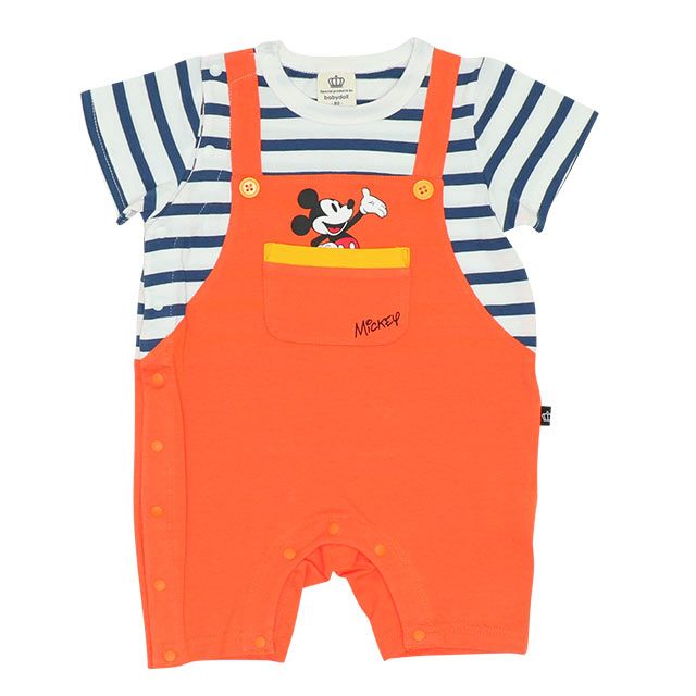 【ベビードール】ミッキー サロペットドッキングロンパース 8293B