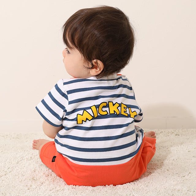 【ベビードール】ミッキー サロペットドッキングロンパース 8293B