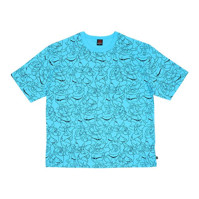 公式 ショップディズニー ベビードール 一部店舗 通販限定 親子お揃い ディズニー 総柄tシャツ 6468a ターコイズ 7人の小人