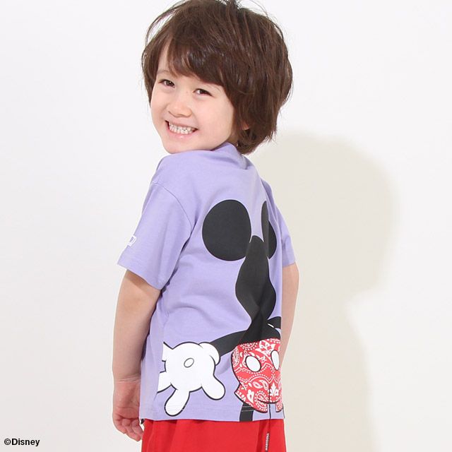 【ベビードール】ミッキー つながるバックデザインTシャツ 親子お揃い 8334K