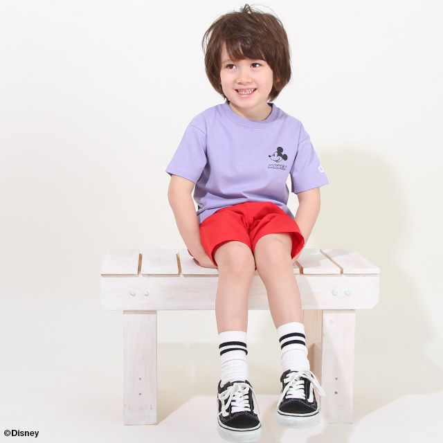 【ベビードール】ミッキー つながるバックデザインTシャツ 親子お揃い 8334K