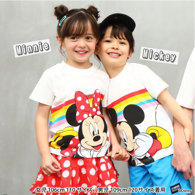 【ベビードール】ミニー つながるレインボーTシャツ 親子お揃い 8335K