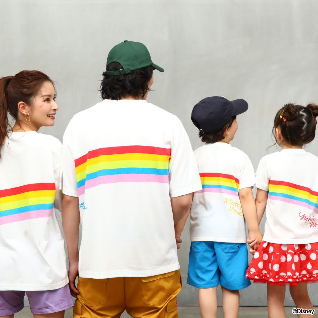 【ベビードール】ミニー つながるレインボーTシャツ 親子お揃い 8335K