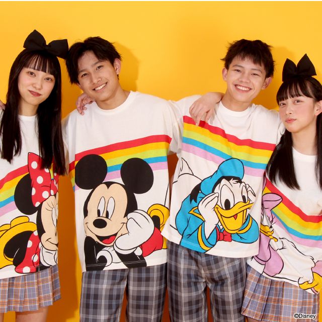 【ベビードール】ミニー つながるレインボーTシャツ 親子お揃い 8335K