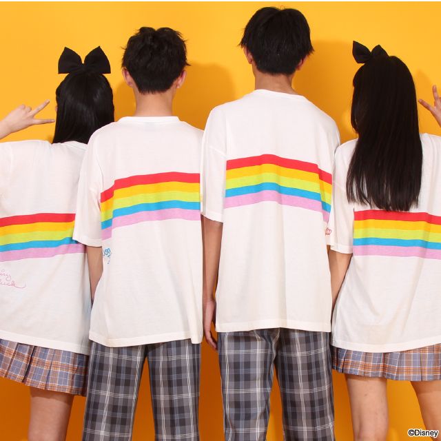 【ベビードール】ミニー つながるレインボーTシャツ 親子お揃い 8335K