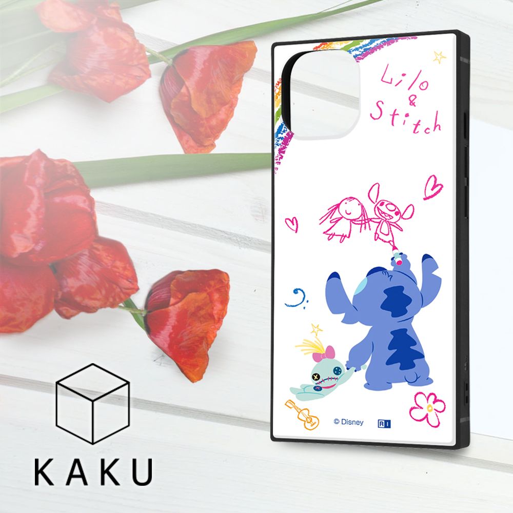 ディズニーキャラクター/耐衝撃ハイブリッドケース KAKU/『リロ＆スティッチ/落書き』【受注生産】