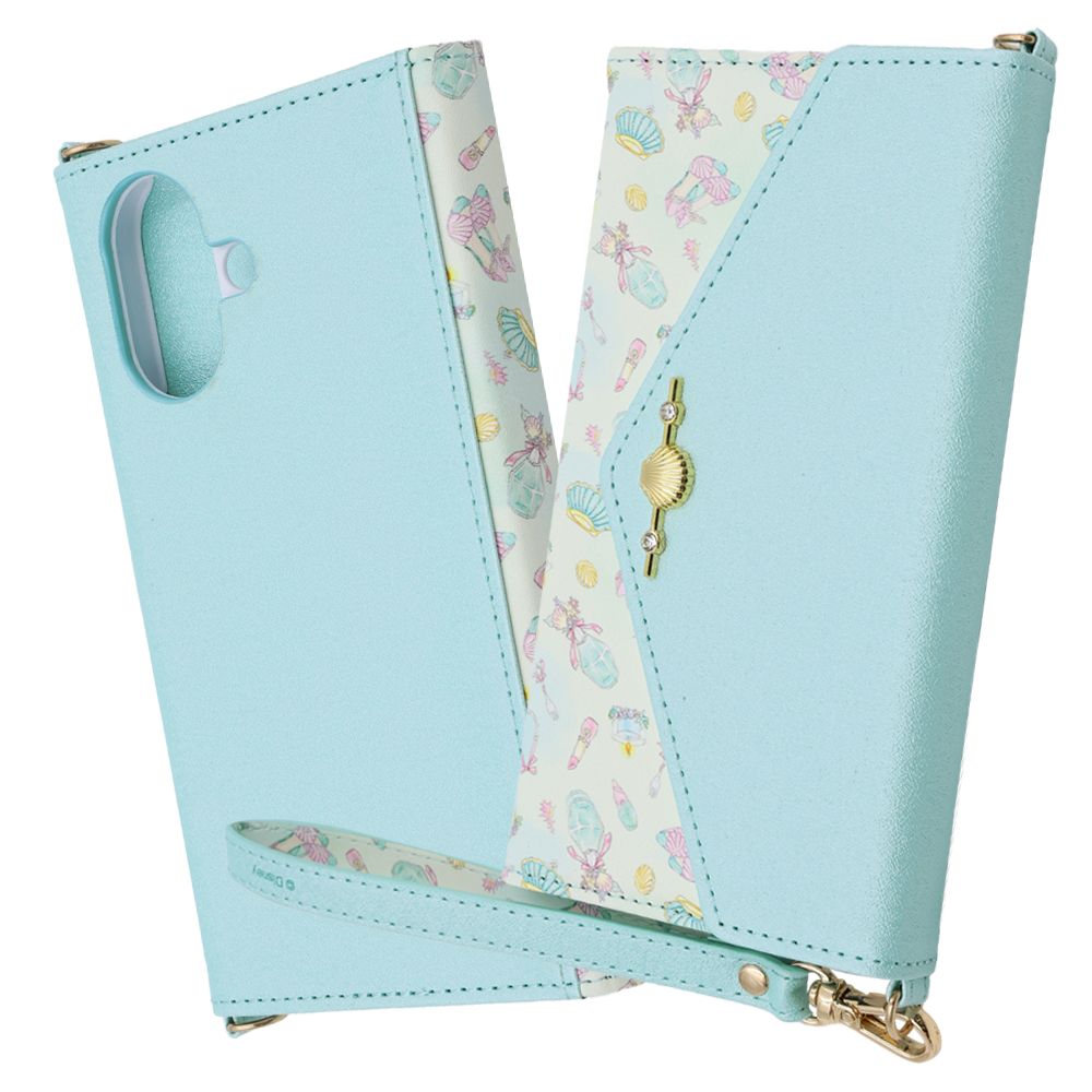 『ディズニーキャラクタープリンセス』/手帳型レザーケース Collet チャーム+ストラップ付/『アリエル』