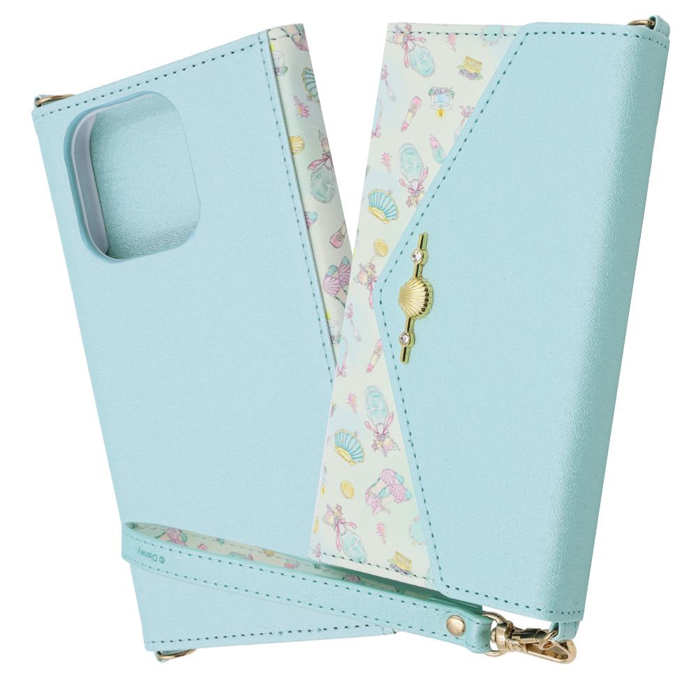 『ディズニーキャラクタープリンセス』/手帳型レザーケース Collet チャーム+ストラップ付/『アリエル』