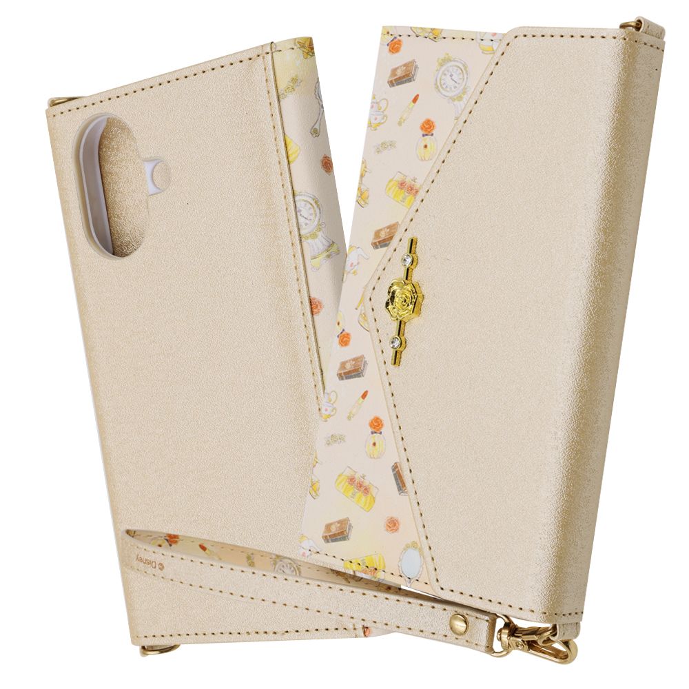 『ディズニーキャラクタープリンセス』/手帳型レザーケース Collet チャーム+ストラップ付/『ベル』