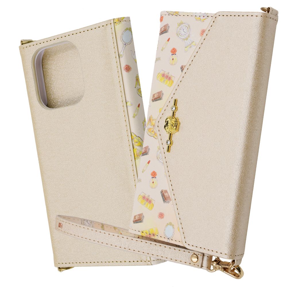 『ディズニーキャラクタープリンセス』/手帳型レザーケース Collet チャーム+ストラップ付/『ベル』