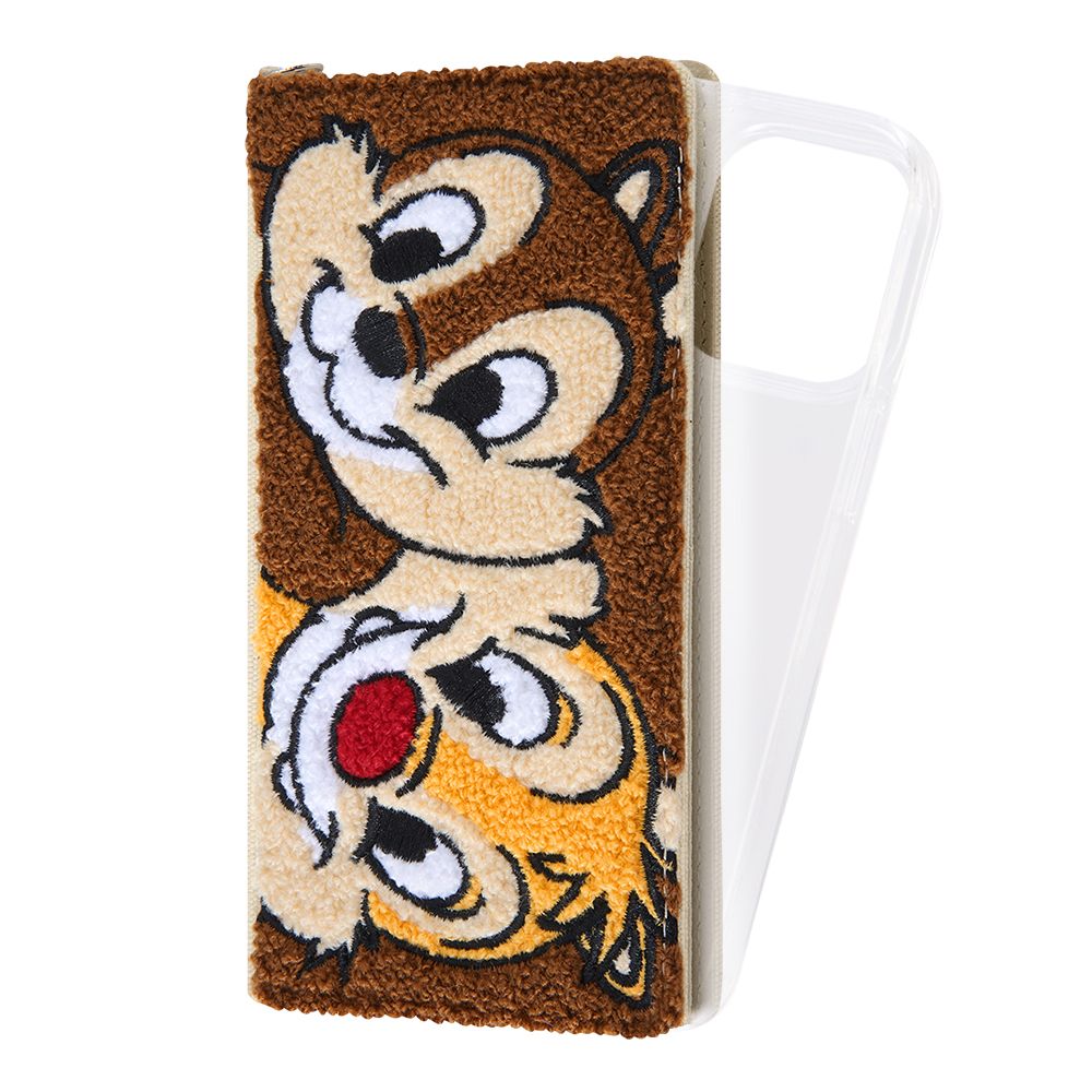 『ディズニーキャラクター』/手帳型 FLEX CASE サガラ刺繍/チップ＆デール