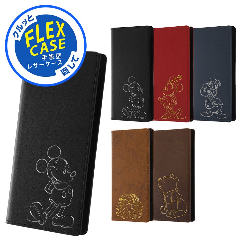 『ディズニーキャラクター』/手帳型 FLEX CASE ホットスタンプ/『ミッキーマウス』