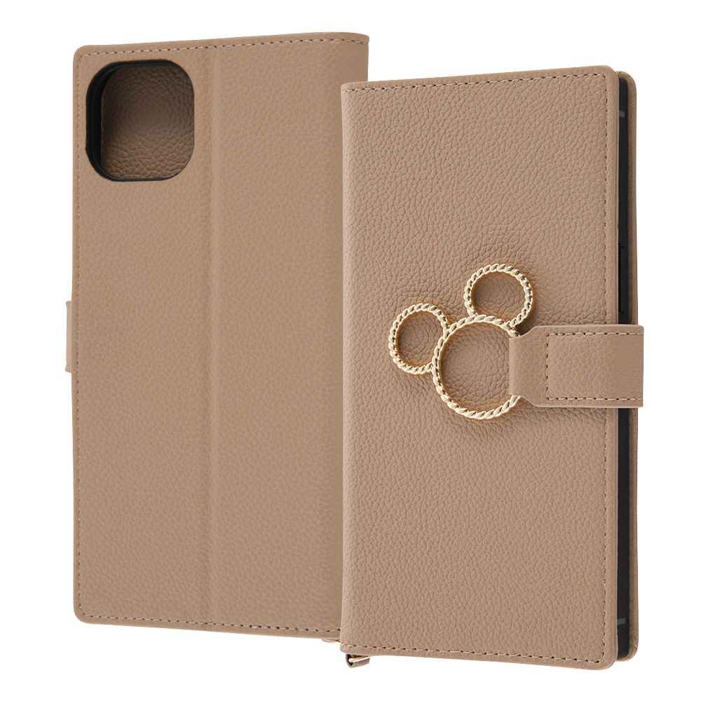 『ディズニーキャラクター』/耐衝撃 手帳型レザーケース KAKU Ring/ミッキー_ミツマル/モカ