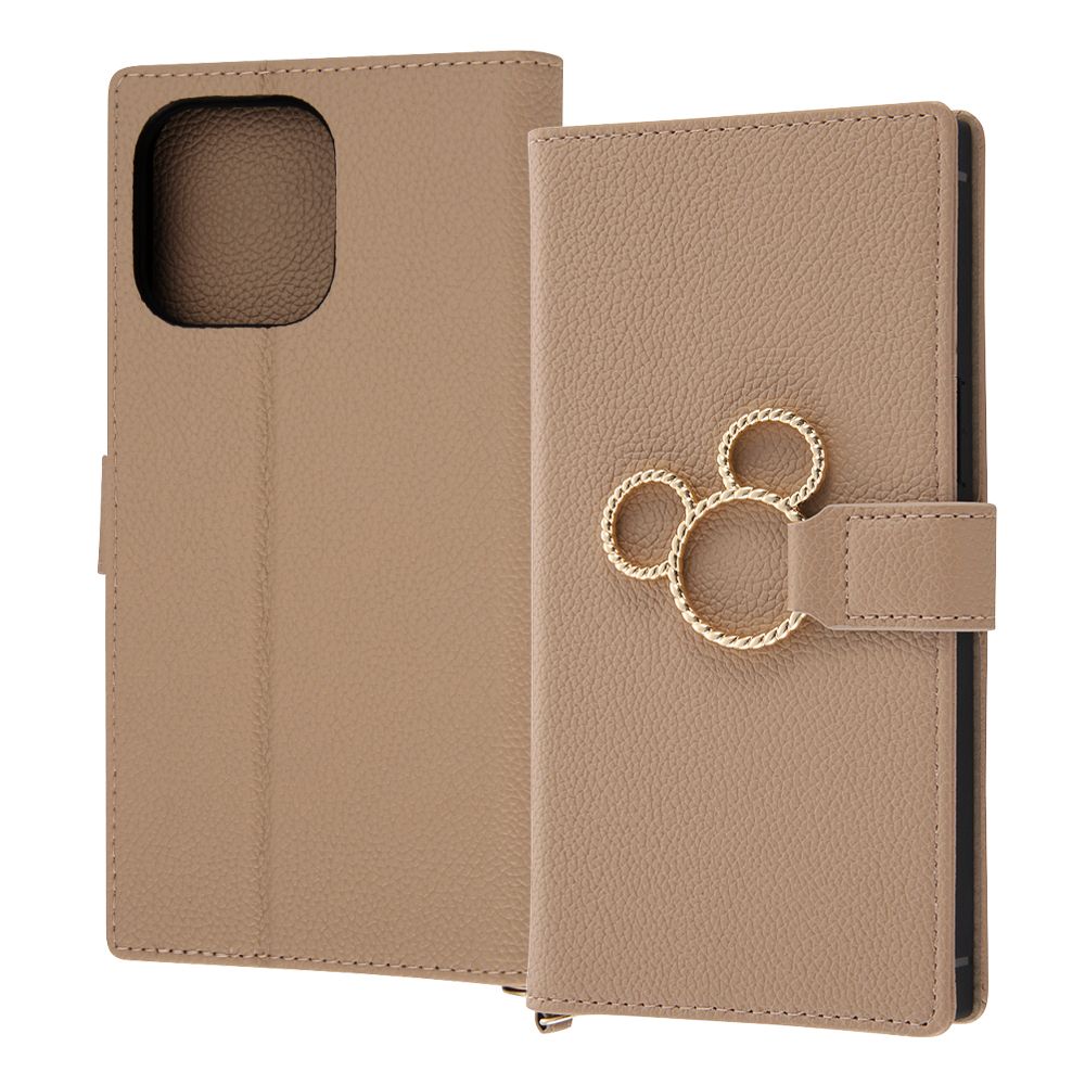 『ディズニーキャラクター』/耐衝撃 手帳型レザーケース KAKU Ring/ミッキー_ミツマル/モカ