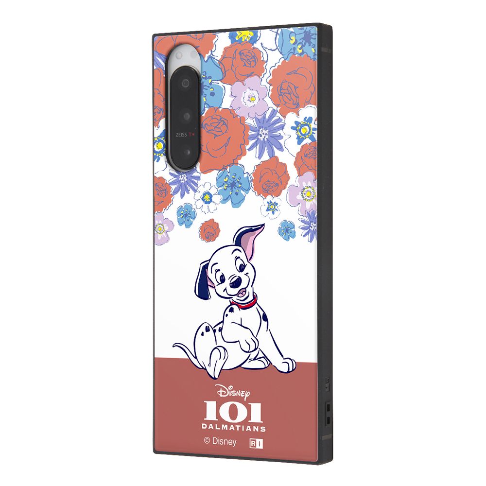 『ディズニーキャラクター』/耐衝撃ハイブリッドケース KAKU / 子犬_フラワー【受注生産】