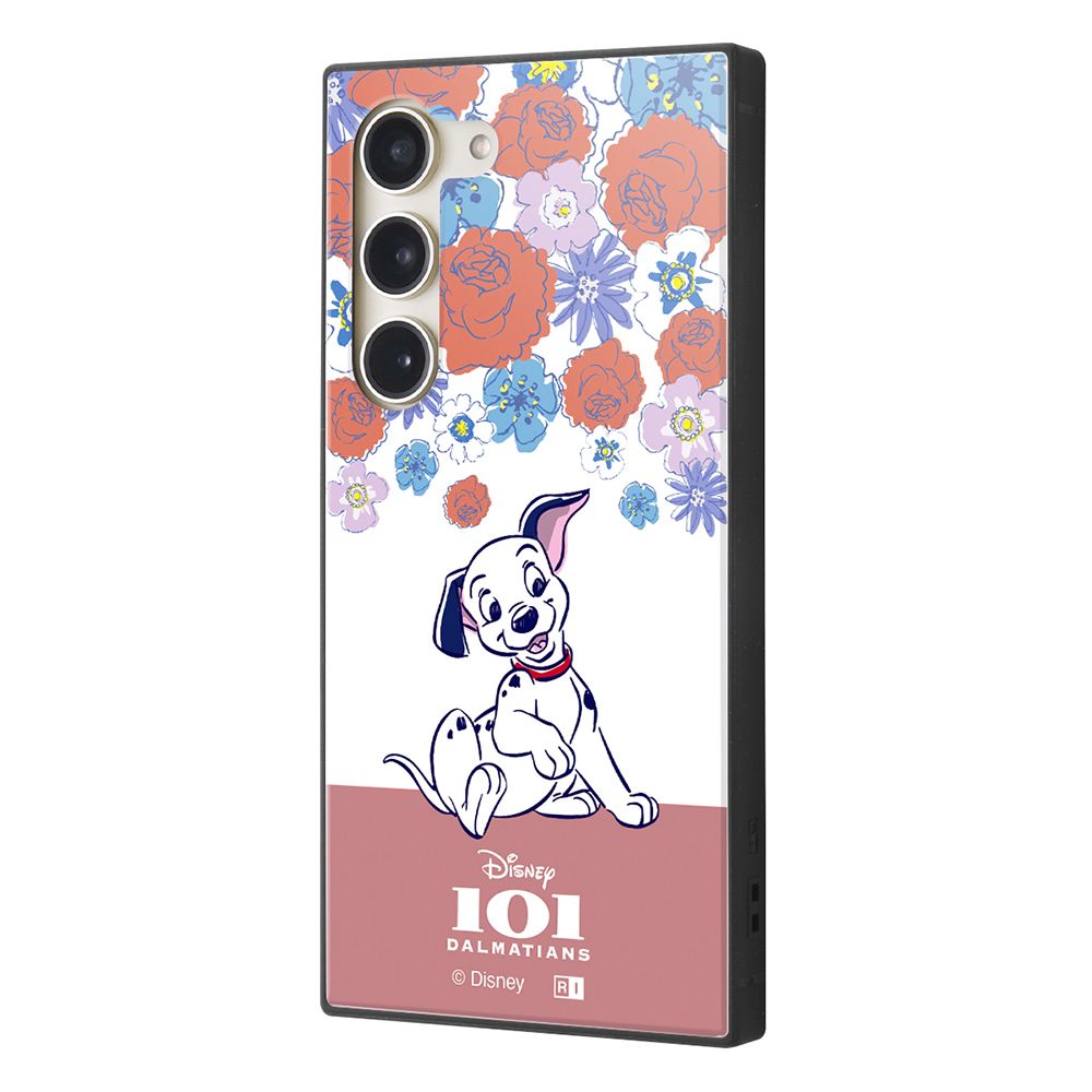 『ディズニーキャラクター』/耐衝撃ハイブリッドケース KAKU / 子犬_フラワー【受注生産】