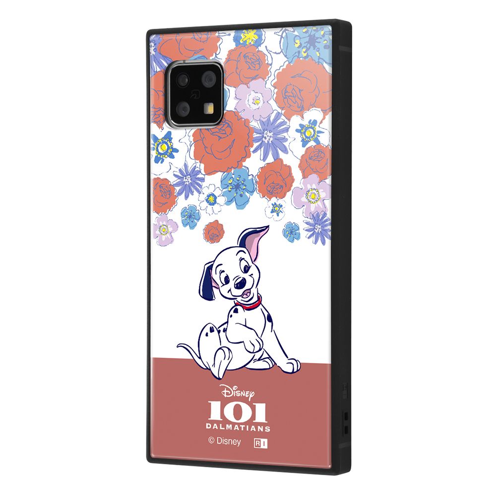 『ディズニーキャラクター』/耐衝撃ハイブリッドケース KAKU / 子犬_フラワー【受注生産】