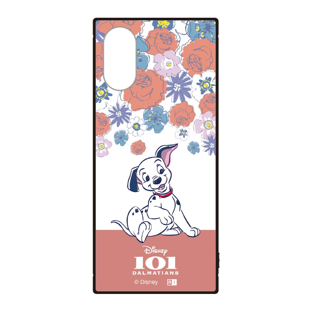 『ディズニーキャラクター』/耐衝撃ハイブリッドケース KAKU / 子犬_フラワー【受注生産】