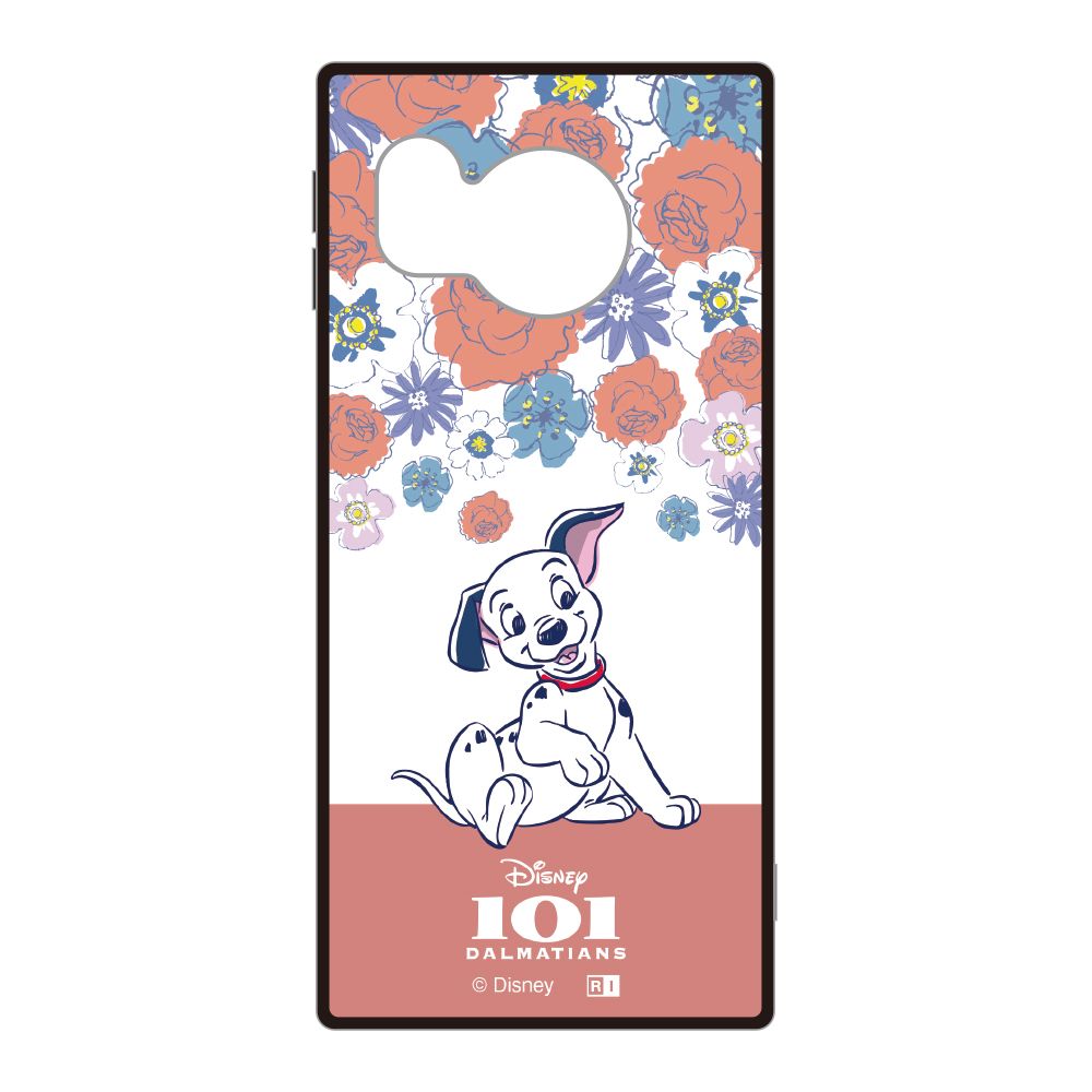 『ディズニーキャラクター』/耐衝撃ハイブリッドケース KAKU / 子犬_フラワー【受注生産】